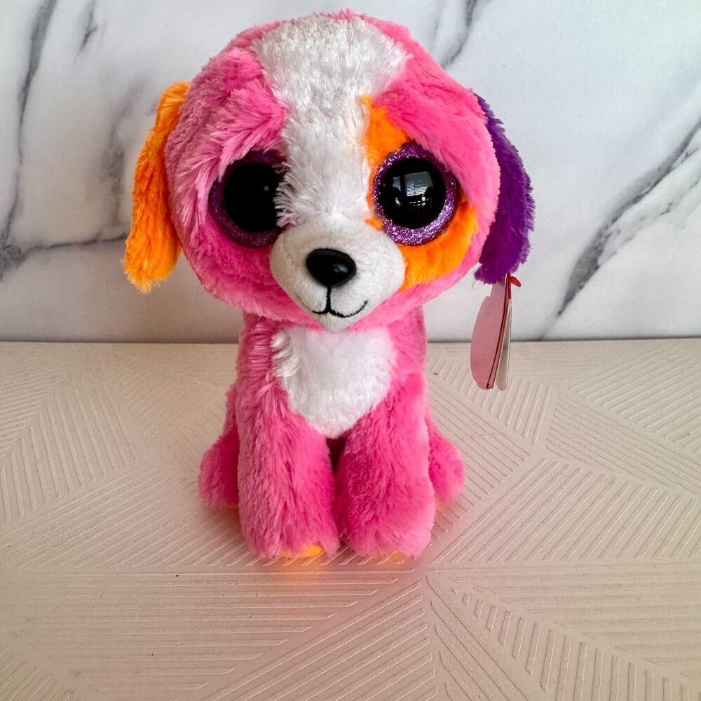 Precious the Pink Dog Ty 6" Beanie Boos New Mint Tags